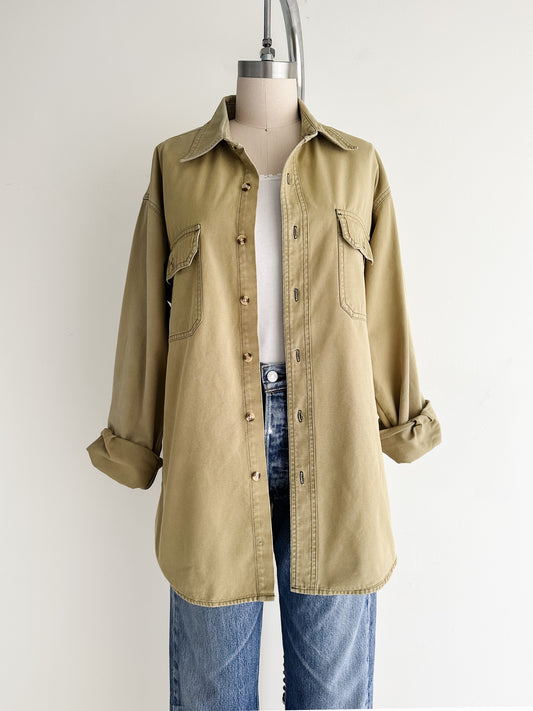 vintage olive cotton work shirt (M/L)