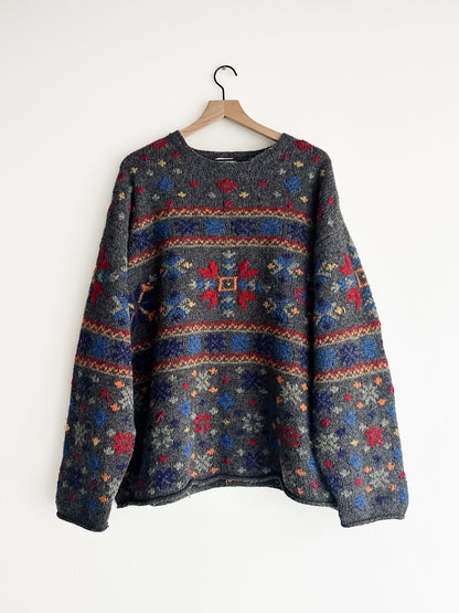 vintage J Crew winter wool sweater (L)