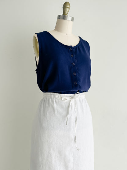 vintage navy sleeveless top (S/M)