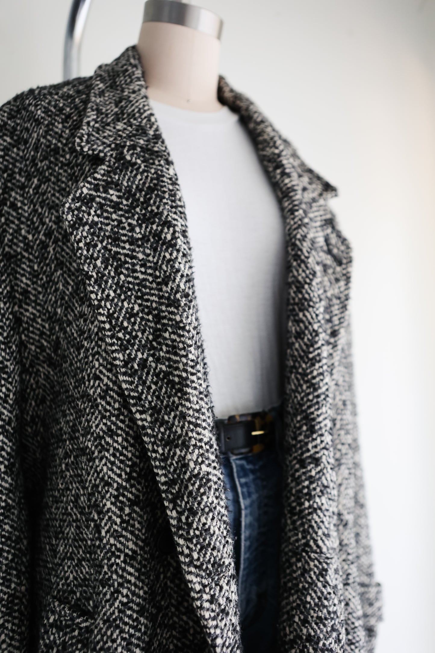 vintage tweed wool coat (L)
