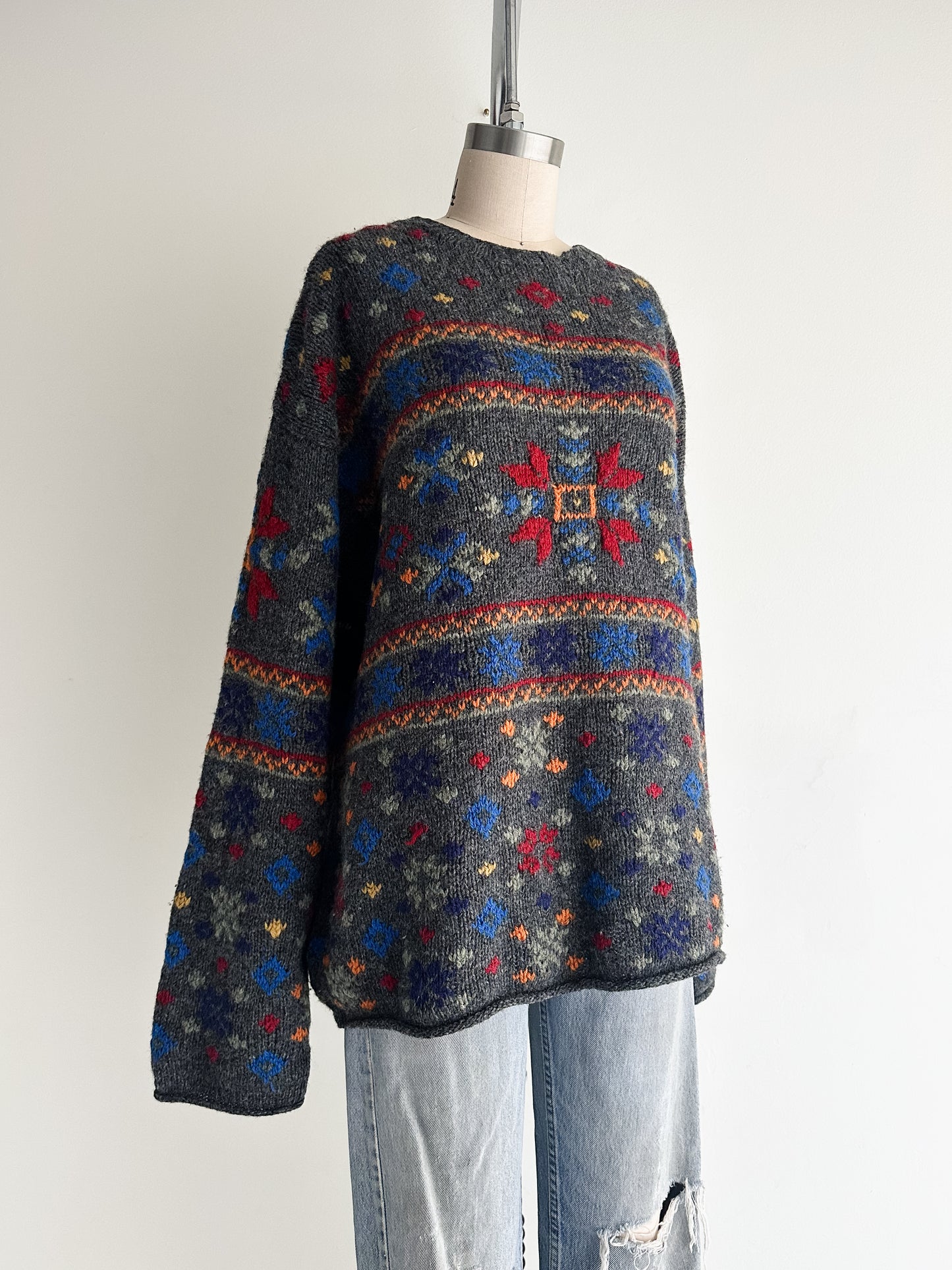 vintage J Crew winter wool sweater (L)