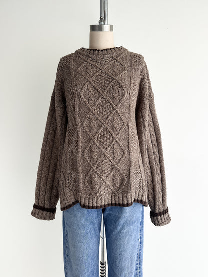 vintage chunky wool fisherman sweater (M/L)