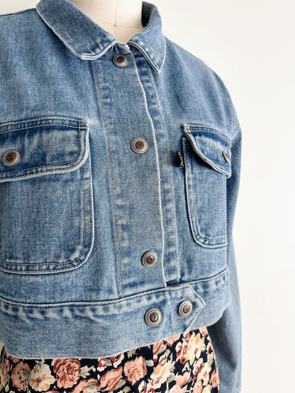 vintage denim crop jacket (S/M)