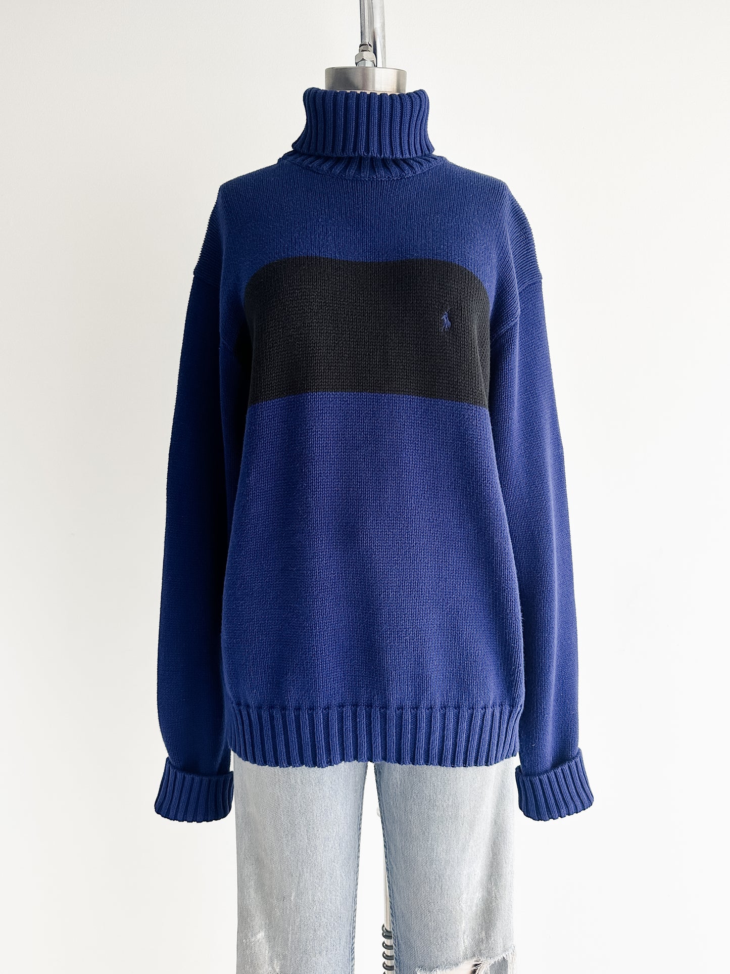 vintage RL cotton turtleneck sweater (L)