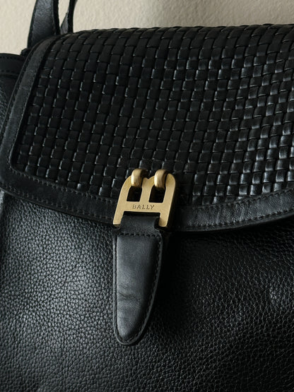 vintage Bally black pebbled leather Shoulder Bag