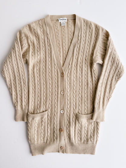 vintage cable knit cashmere cardigan (S/M)