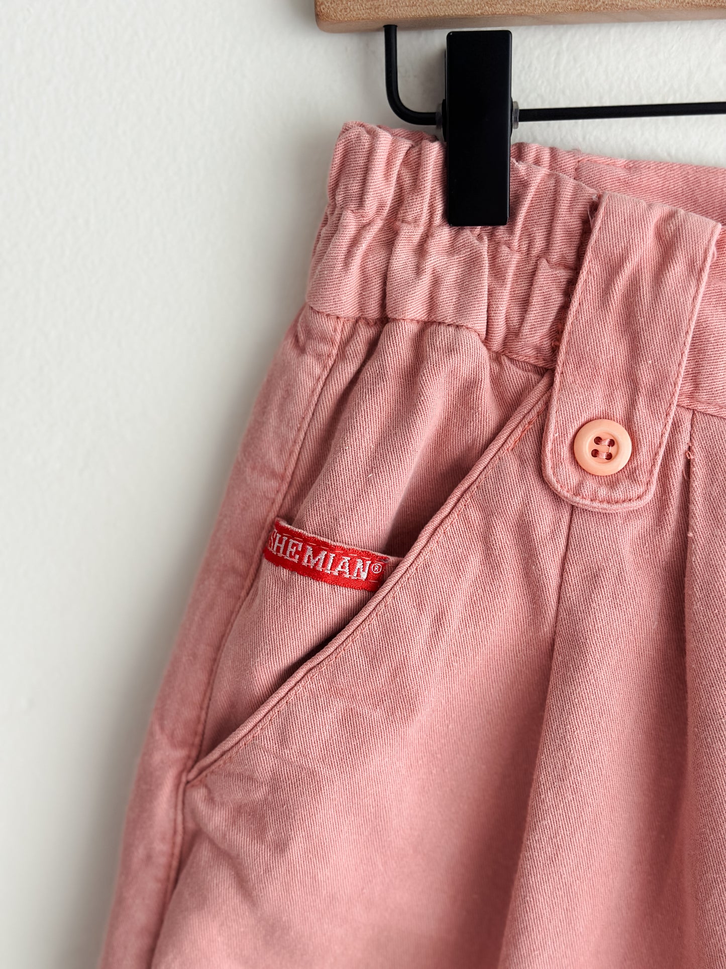 vintage blush cotton pleated shorts (M)