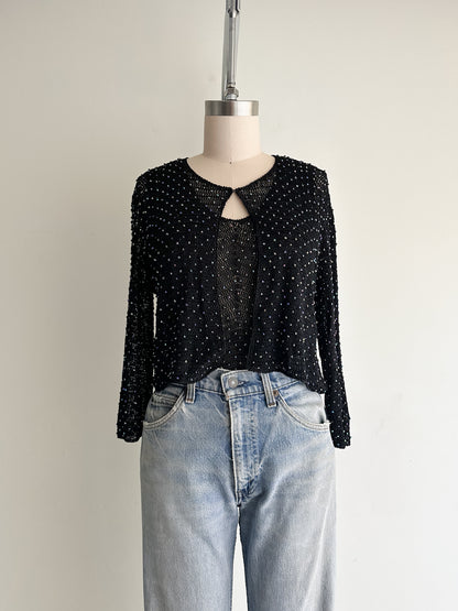 vintage beaded tank + cardigan (S)