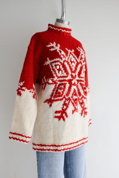 vintage hand knit wool sweater (S)