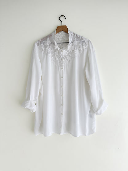 vintage white layering blouse (L)