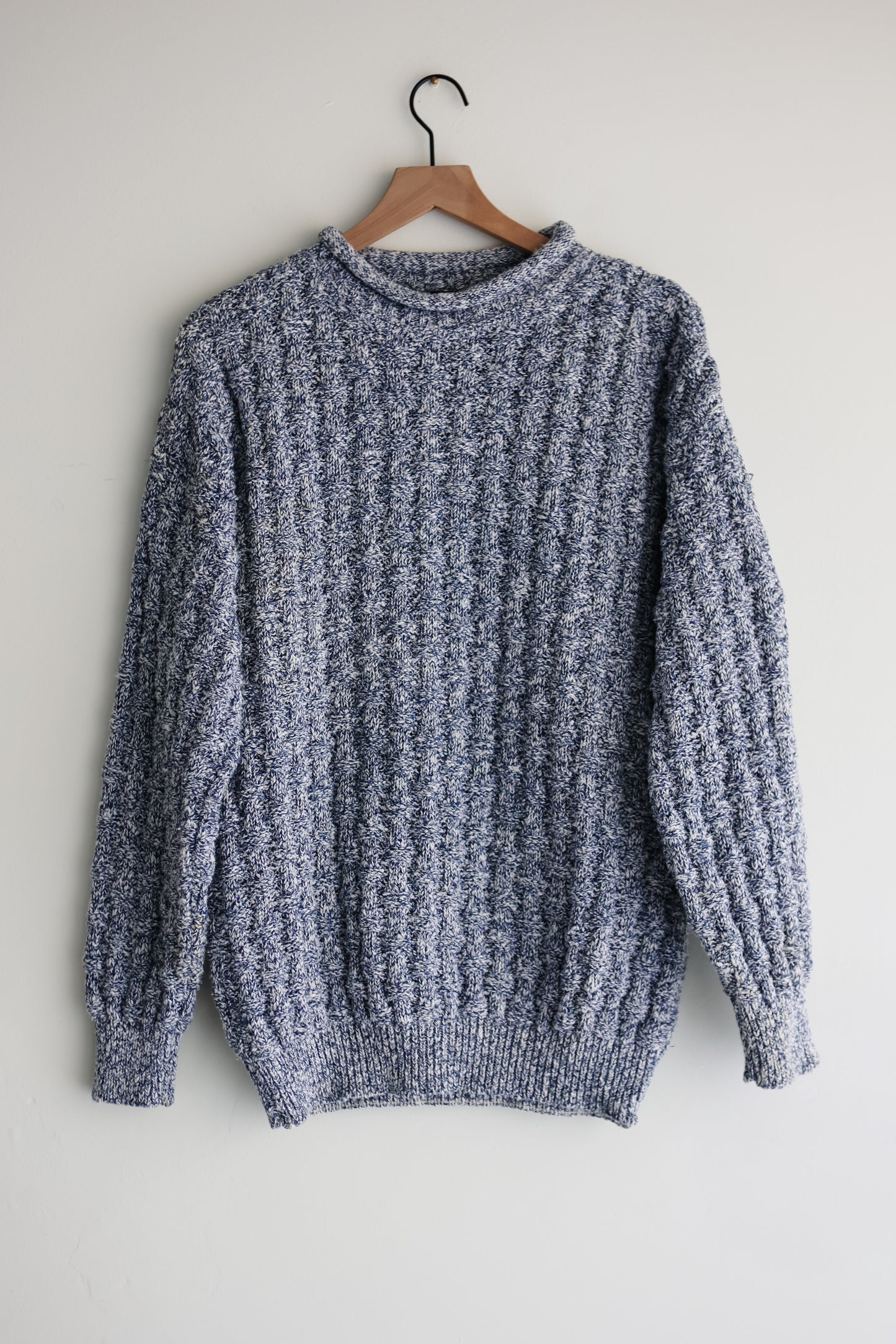 vintage marled basketweave sweater (L)