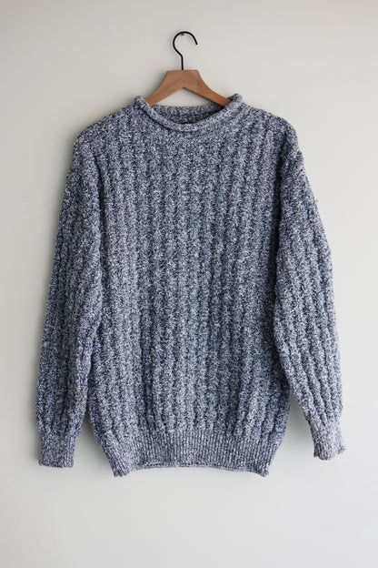 vintage marled basketweave sweater (L)
