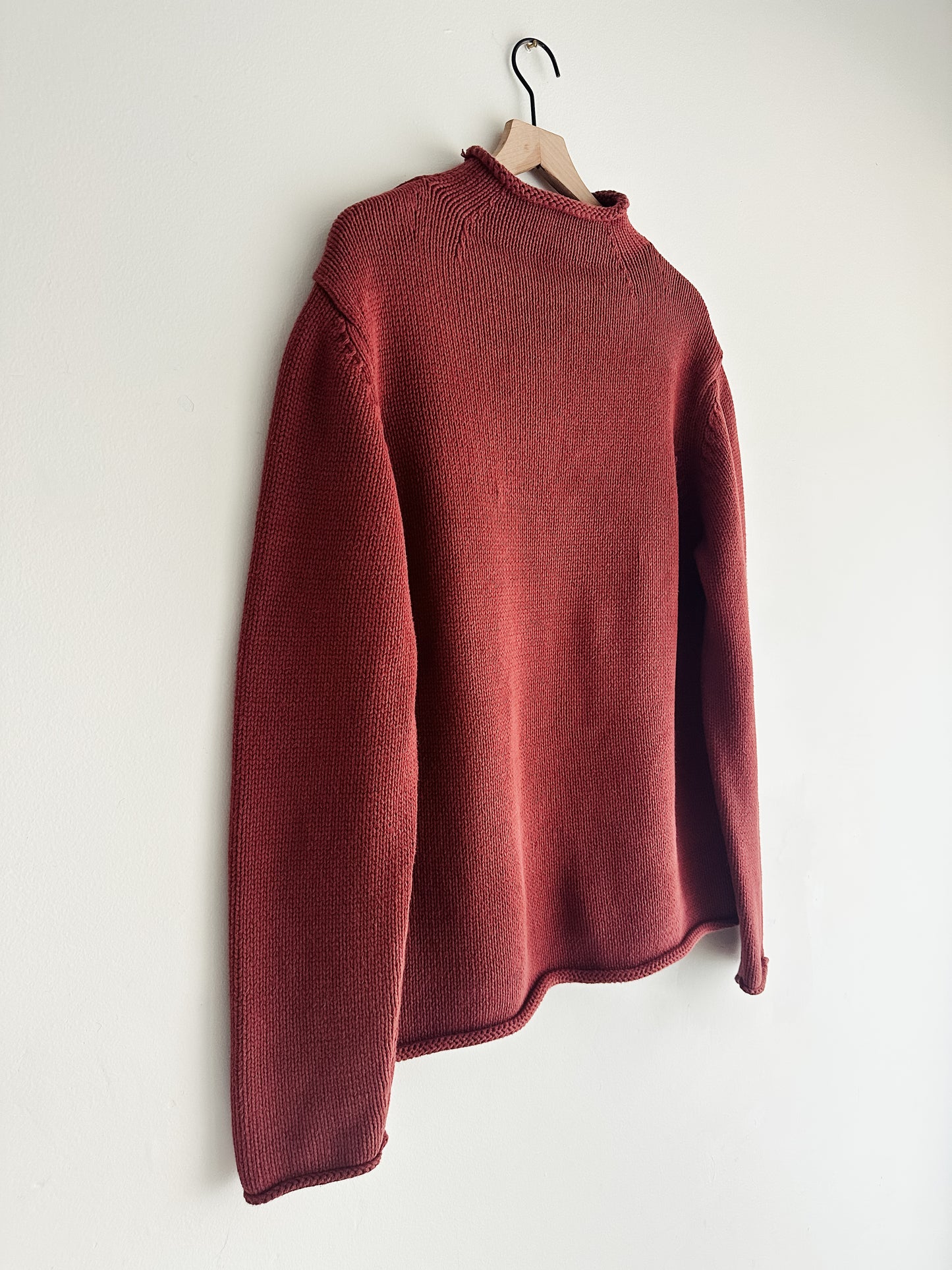 vintage J Crew rollneck brick cotton sweater (L)