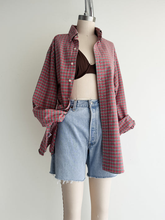 vintage plaid RL button down shirt (M)