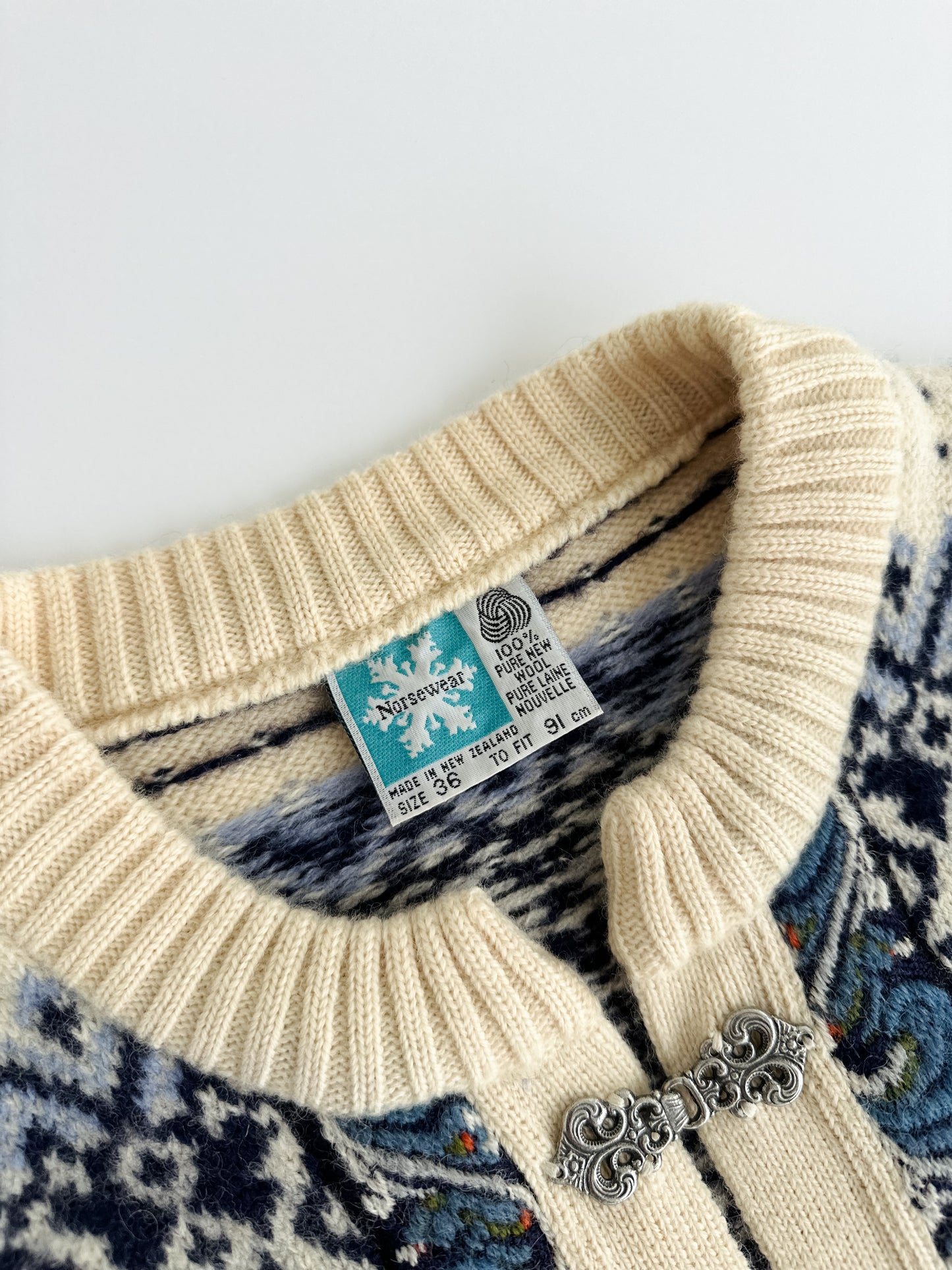 vintage Norwegian fair isle cardigan (S)