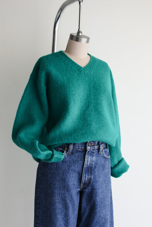 vintage emerald wool J Crew sweater (M)