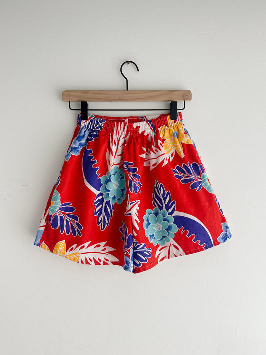 vintage tropical pull-on shorts (S/M)