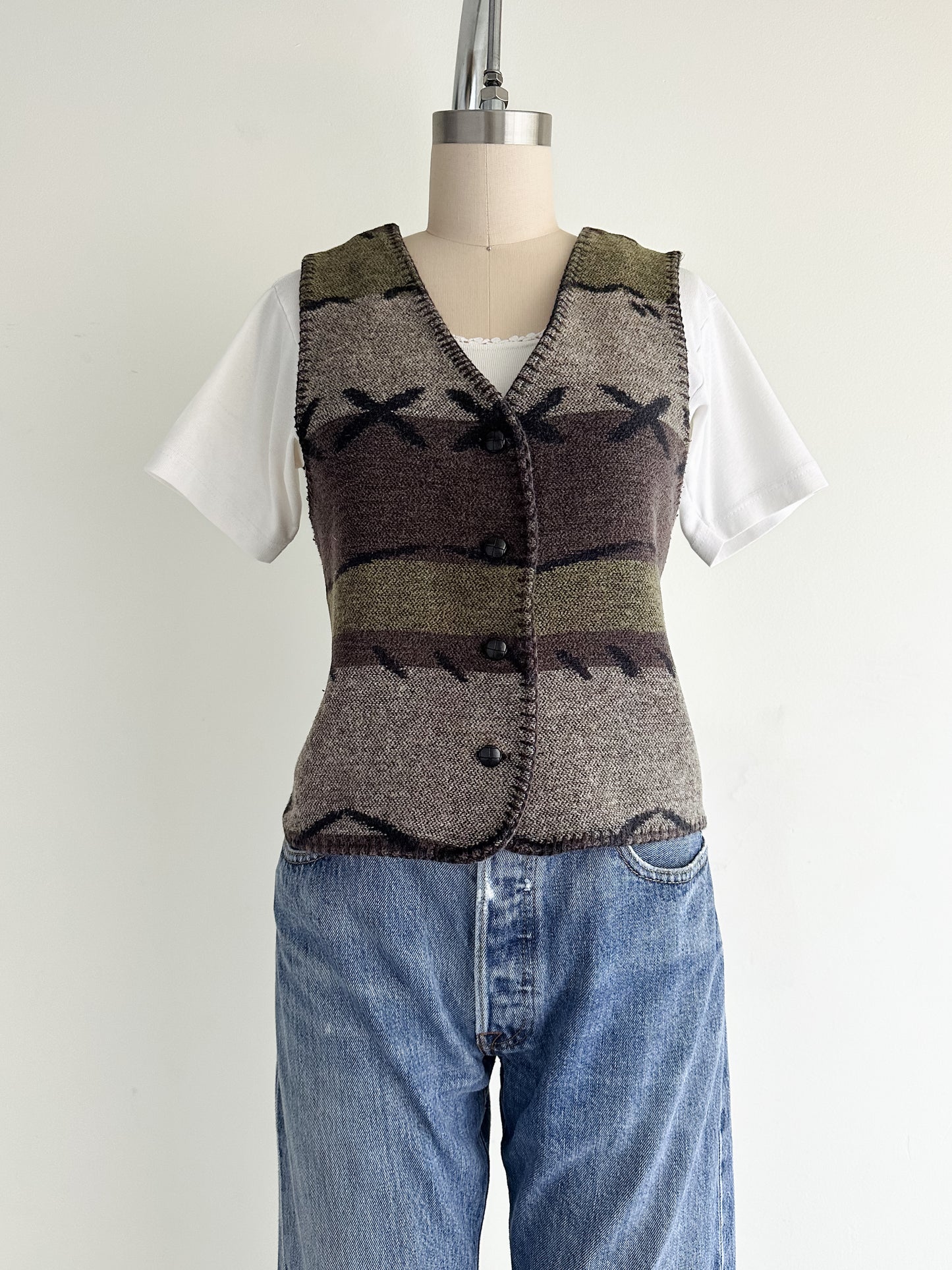 vintage Taos cotton blanket vest (S/M)