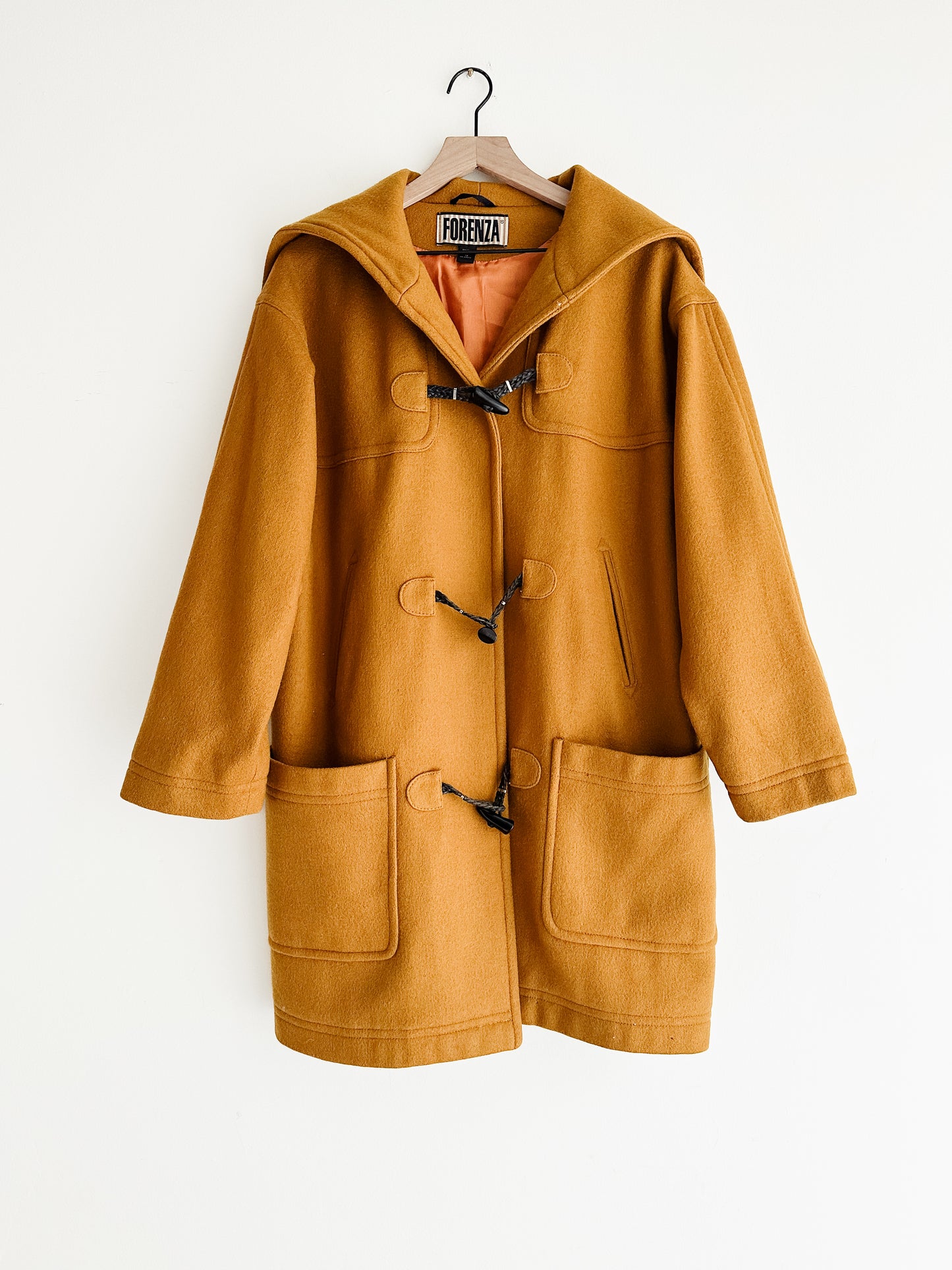 vintage ochre wool duffle coat (M/L)