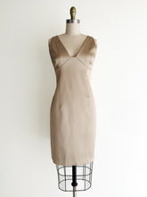 Load image into Gallery viewer, vintage champagne satin cocktail dress (S/M)
