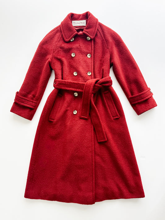 vintage currant red wool coat (S/M)