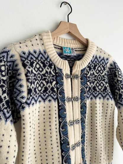 vintage Norwegian fair isle cardigan (S)