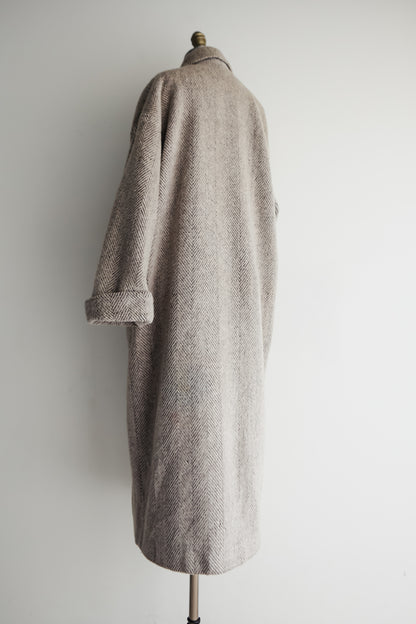 vintage herringbone wool coat (M/L)