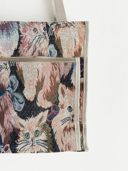 vintage cats tapestry tote bag