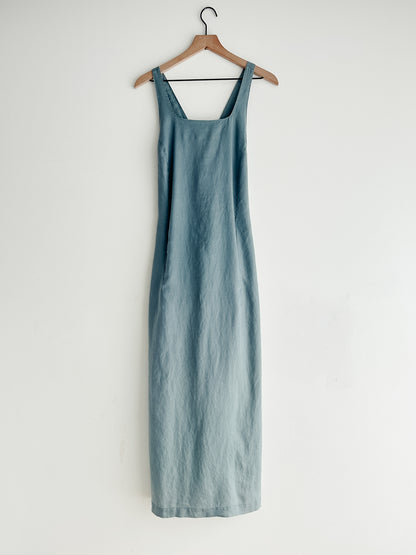 vintage sea glass linen dress (M)