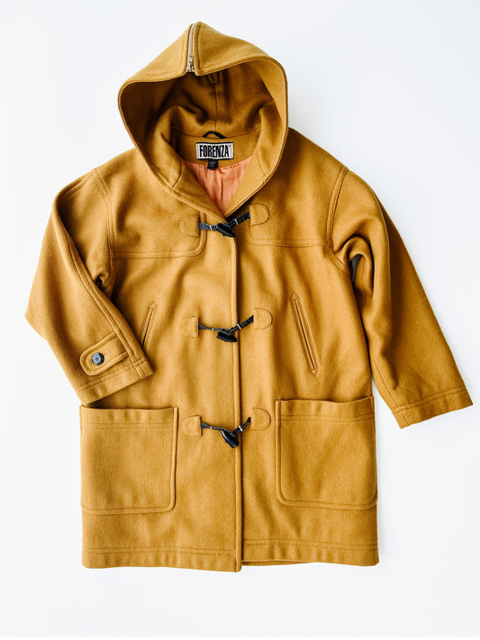 vintage ochre wool duffle coat (M/L)