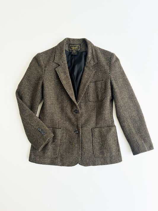 vintage striped tweed wool blazer (S)