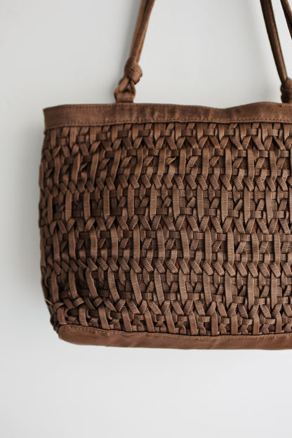 vintage cocoa woven bag