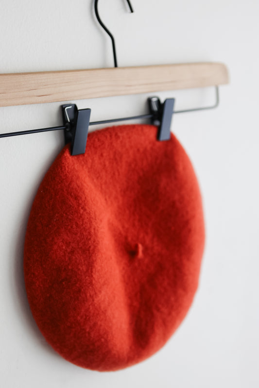 vintage persimmon wool beret