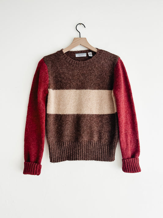 vintage color block sweater (S/M)