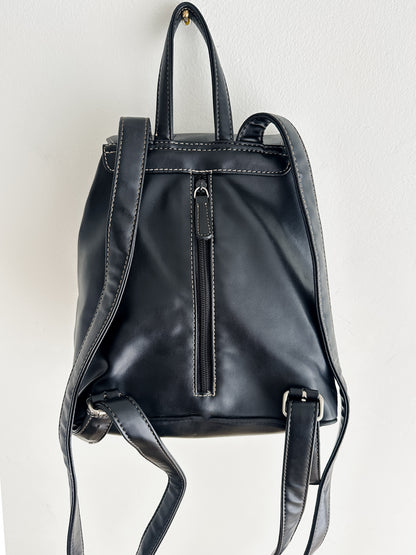 vintage vegan leather backpack