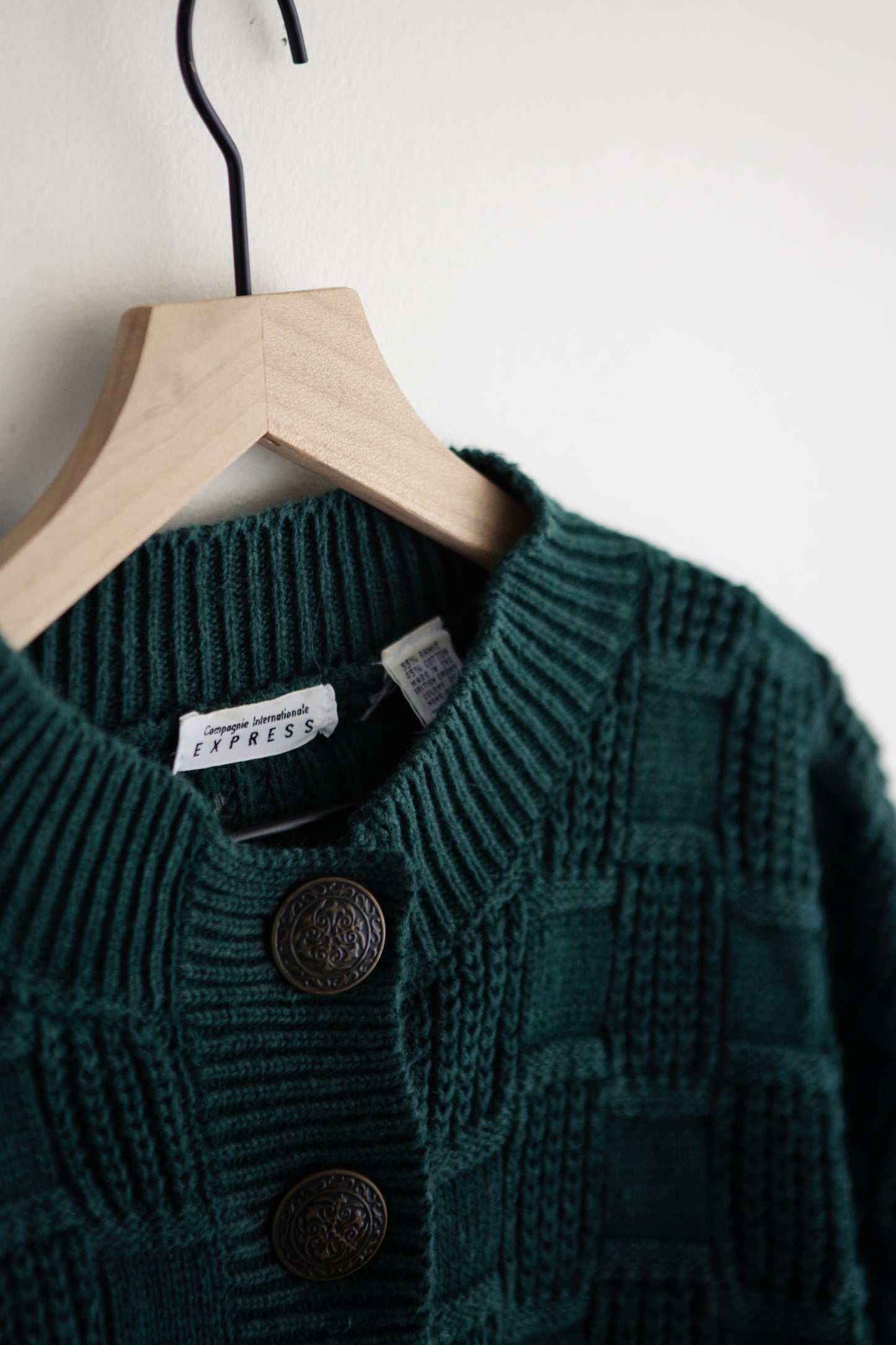 vintage forest green cardigan (S/M)