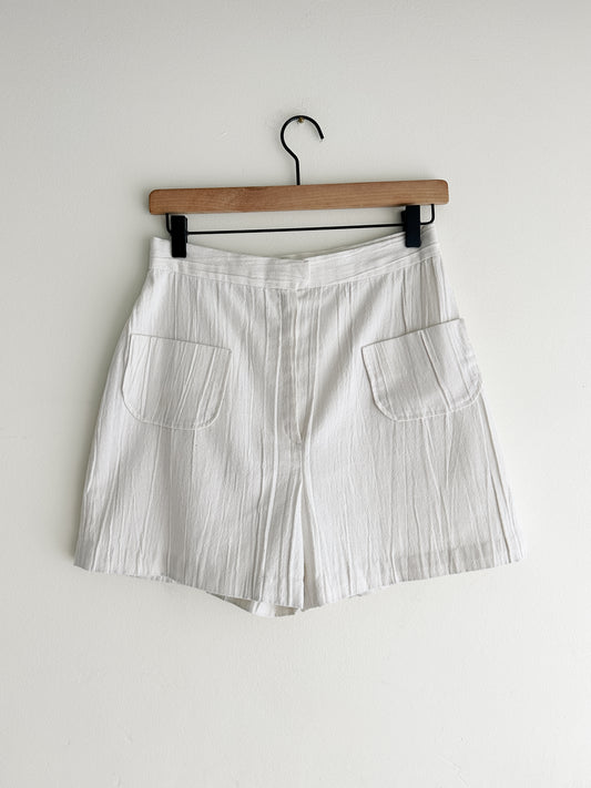 vintage 70s off-white cotton shorts (M)