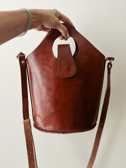 vintage sculptural leather bag