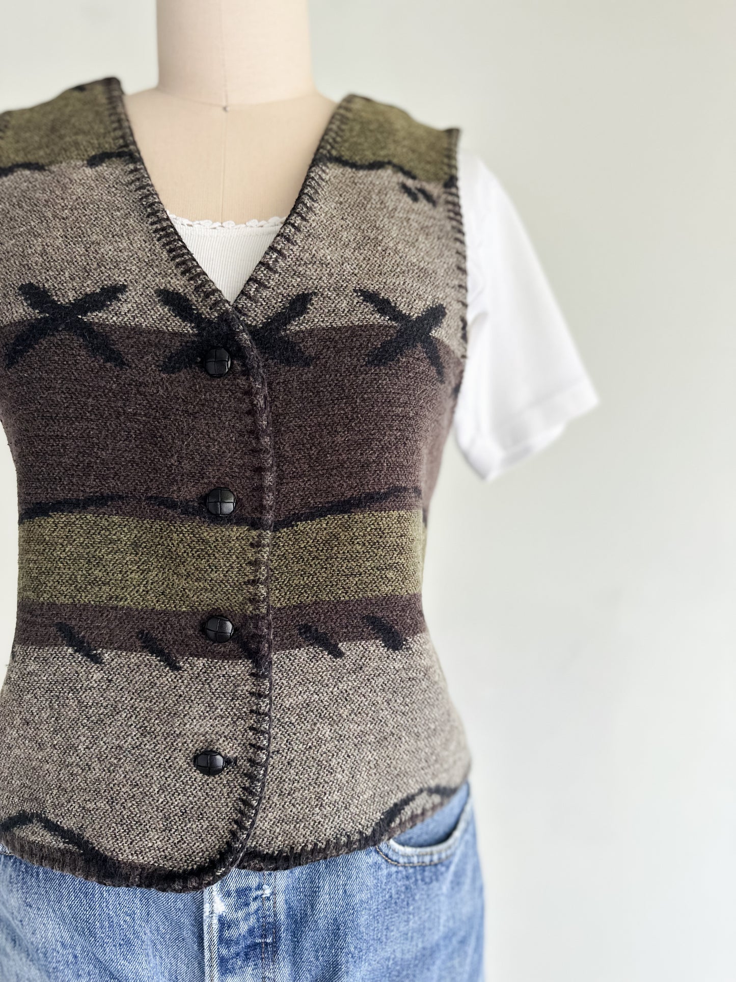 vintage Taos cotton blanket vest (S/M)