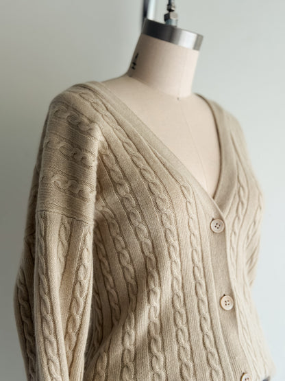 vintage cable knit cashmere cardigan (S/M)