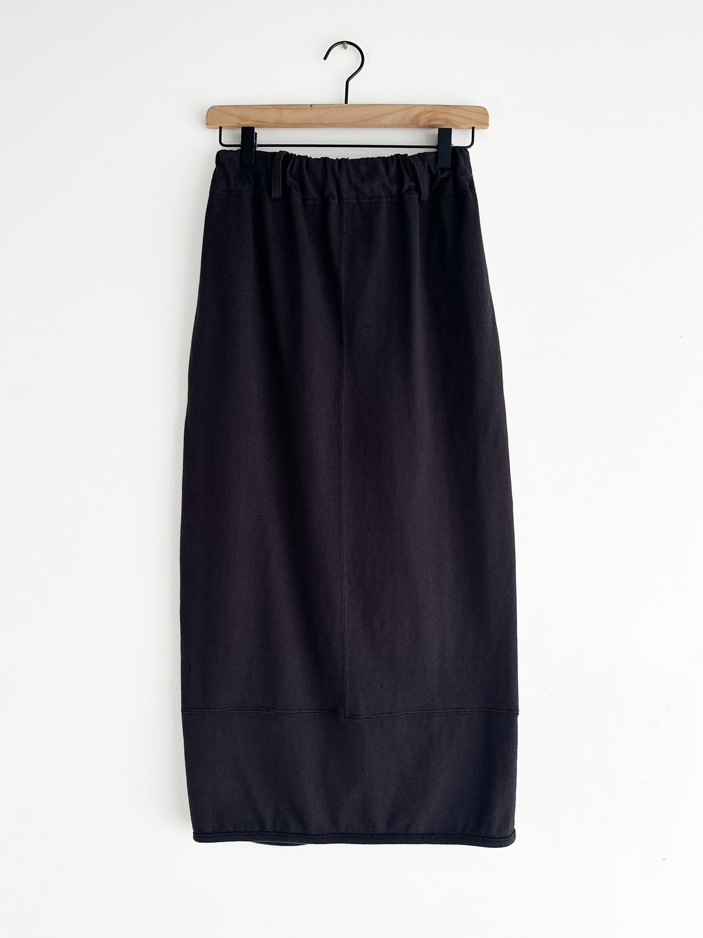 vintage black jersey knit skirt (S)