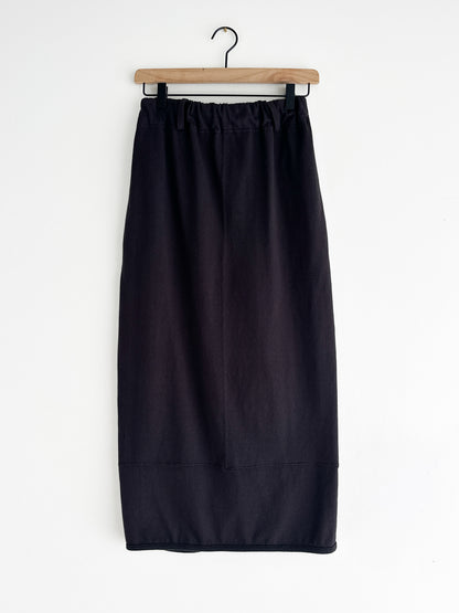 vintage black jersey knit skirt (S)