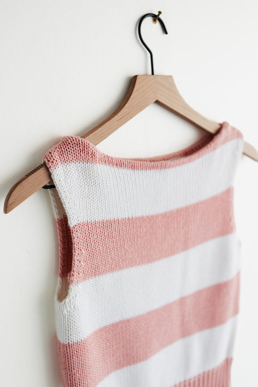 vintage cotton knit sweater tank (S)
