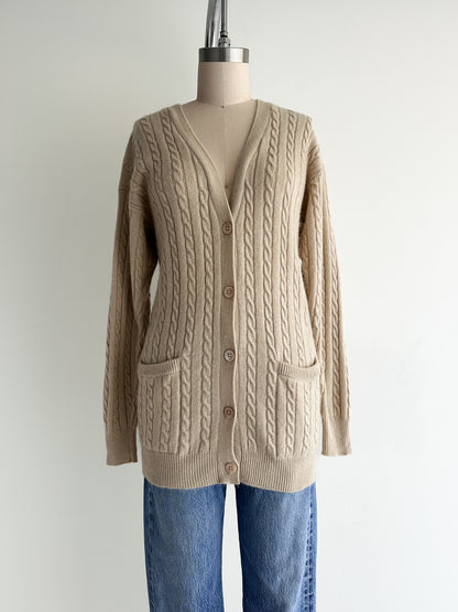 vintage cable knit cashmere cardigan (S/M)