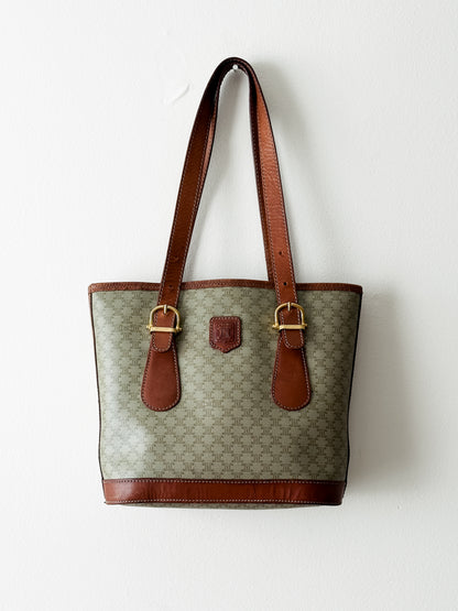 Vintage 1994 Celine Small Triomphe Macadam Bucket Bag