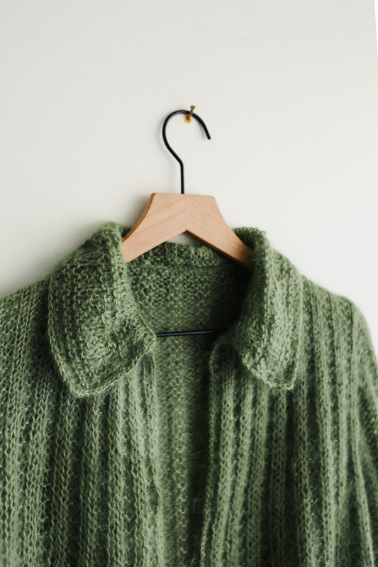 vintage avocado mohair cardigan (M)