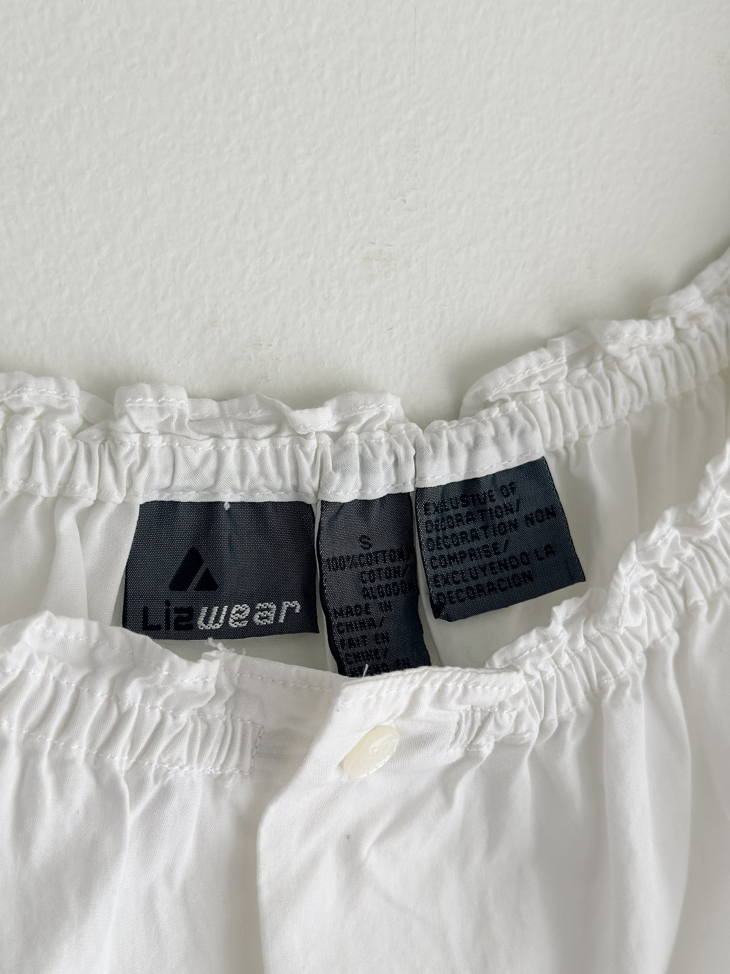 vintage white peasant shirt (L)