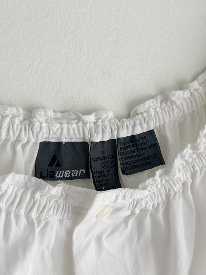 vintage white peasant shirt (L)