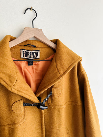 vintage ochre wool duffle coat (M/L)