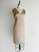 Load image into Gallery viewer, vintage champagne satin cocktail dress (S/M)
